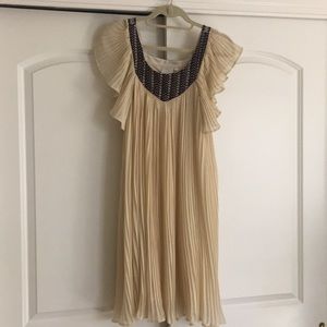 Pleated flutter sleeve dress from Anthropologie